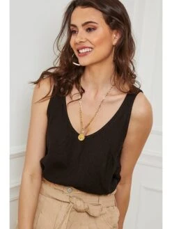 Linnen Top "Beauvais" Zwart -Gstar Kleding Winkel fleur de lin linnen top beauvais zwart 3