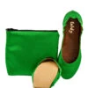2-delige Set: Leren Ballerina's & Clutch Groen -Gstar Kleding Winkel foldy 2 delige set leren ballerinas and clutch groen