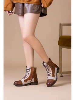 Boots Bruin/beige -Gstar Kleding Winkel foreverfolie boots bruin beige 1