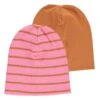2-delige Set: Beanies Roze/lichtbruin
