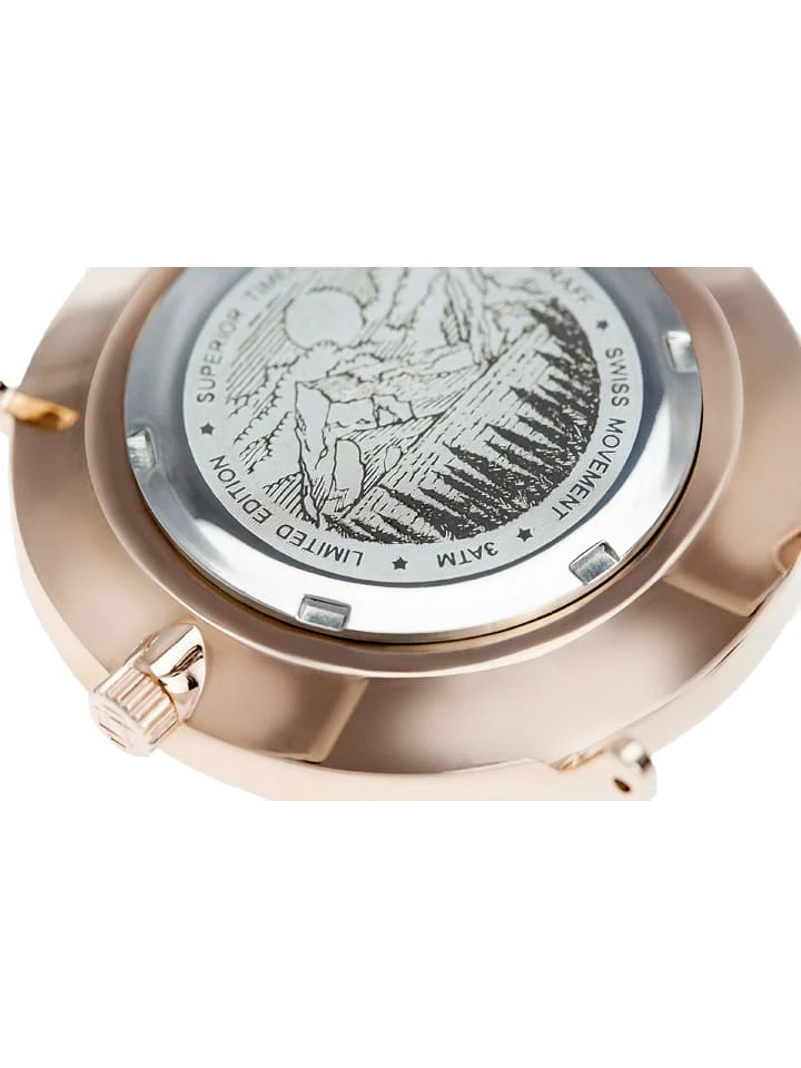 Kwartshorloge Zwart/roségoudkleurig/grijs 7 Kwartshorloge Zwart/roségoudkleurig/grijs - Afbeelding 5