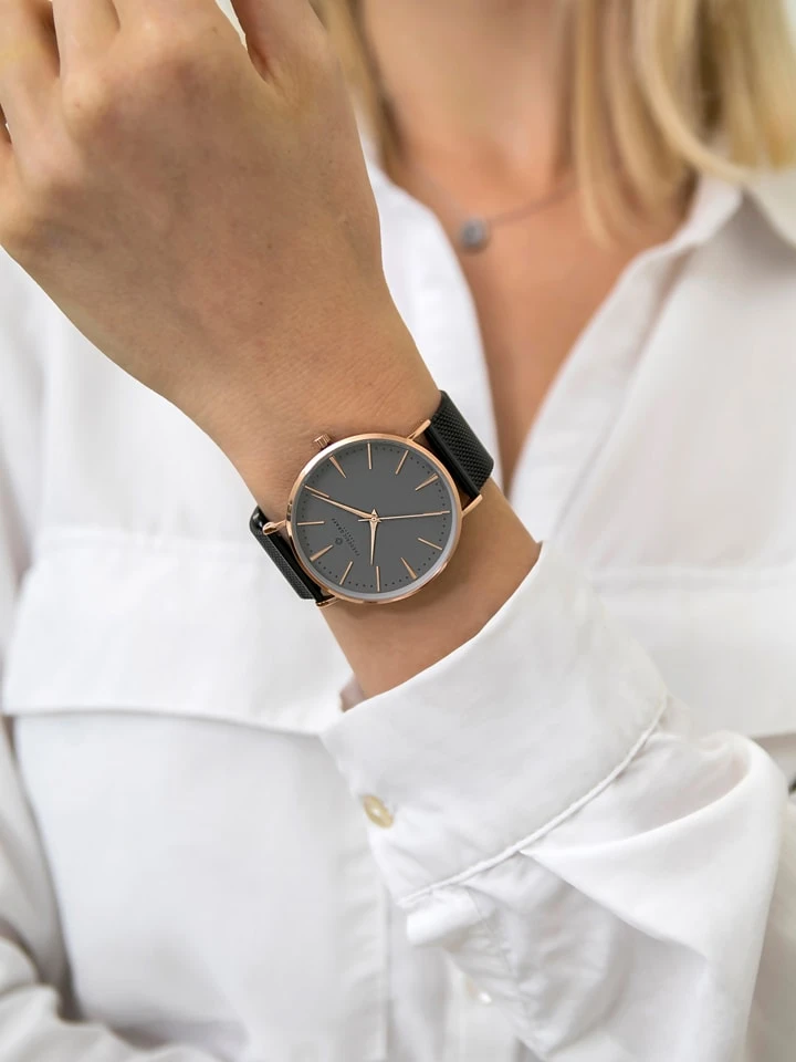 Kwartshorloge Zwart/roségoudkleurig/grijs 9 Kwartshorloge Zwart/roségoudkleurig/grijs - Afbeelding 7