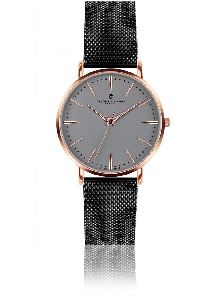 Kwartshorloge Zwart/roségoudkleurig/grijs 3 Kwartshorloge Zwart/roségoudkleurig/grijs