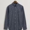 Gant Blouse - Regular Fit - Donkerblauw/grijs
