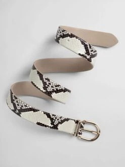 Gant Leren Riem Crème/beige