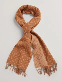 Gant Wollen Sjaal Lichtbruin - (L)180 X (B)50 Cm