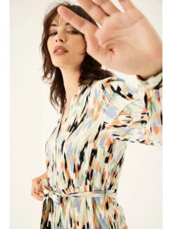 Garcia Jurk Beige/meerkleurig -Gstar Kleding Winkel garcia jurk beige meerkleurig 2