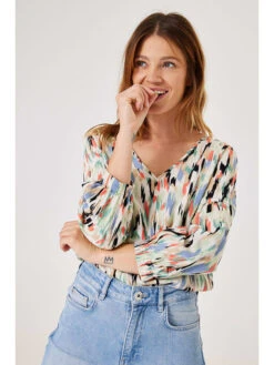 Garcia Longsleeve Beige/meerkleurig