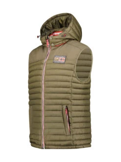GEOGRAPHICAL NORWAY Doorgestikte Bodywarmer "Vadalmo" Kaki -Gstar Kleding Winkel geographical norway doorgestikte bodywarmer vadalmo kaki 2