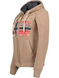 GEOGRAPHICAL NORWAY Sweatvest "Farlotte" Beige -Gstar Kleding Winkel geographical norway sweatvest farlotte beige 1