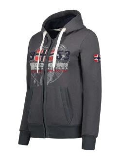 GEOGRAPHICAL NORWAY Sweatvest "Gapical" Donkergrijs -Gstar Kleding Winkel geographical norway sweatvest gapical donkergrijs 2