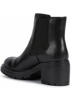 Geox Leren Chelseaboots "Damiana" Zwart -Gstar Kleding Winkel geox leren chelseaboots damiana zwart 2