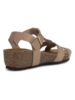 Geox Leren Haksandalen "Sthellae" Beige -Gstar Kleding Winkel geox leren haksandalen sthellae beige 3