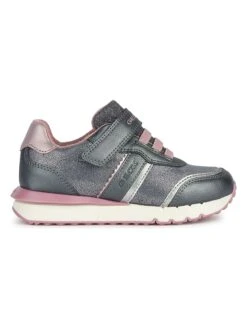 Geox Leren Sneakers "Fastics" Grijs/lichtroze
