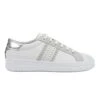 Geox Leren Sneakers "Pontoise" Zilverkleurig/wit -Gstar Kleding Winkel geox leren sneakers pontoise zilverkleurig wit