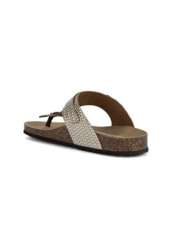 Geox Leren Teenslippers "Brionia" Zilverkleurig -Gstar Kleding Winkel geox leren teenslippers brionia zilverkleurig 2