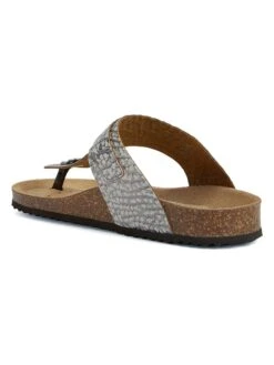 Geox Leren Teenslippers "Brionia" Zwart/grijs -Gstar Kleding Winkel geox leren teenslippers brionia zwart grijs 2