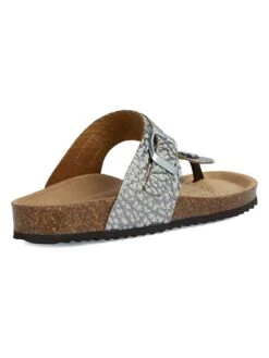 Geox Leren Teenslippers "Brionia" Zwart/grijs -Gstar Kleding Winkel geox leren teenslippers brionia zwart grijs 3
