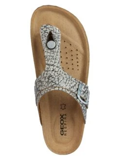 Geox Leren Teenslippers "Brionia" Zwart/grijs -Gstar Kleding Winkel geox leren teenslippers brionia zwart grijs 4