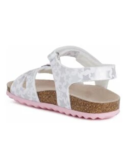 Geox Sandalen "Chalki" Wit/zilverkleurig -Gstar Kleding Winkel geox sandalen chalki wit zilverkleurig 2