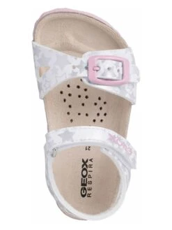 Geox Sandalen "Chalki" Wit/zilverkleurig -Gstar Kleding Winkel geox sandalen chalki wit zilverkleurig 4