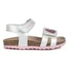 Geox Sandalen "Chalki" Zilverkleurig -Gstar Kleding Winkel geox sandalen chalki zilverkleurig