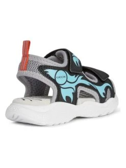 Geox Sandalen "Splush" Zwart/lichtblauw -Gstar Kleding Winkel geox sandalen splush zwart lichtblauw 3