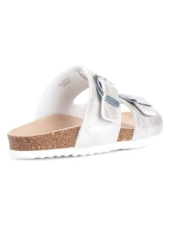 Geox Slippers "Adriel" Zilverkleurig -Gstar Kleding Winkel geox slippers adriel zilverkleurig 3