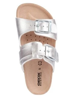 Geox Slippers "Adriel" Zilverkleurig -Gstar Kleding Winkel geox slippers adriel zilverkleurig 4