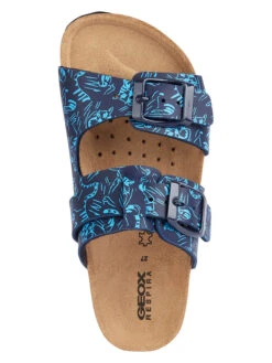 Geox Slippers "Ghita" Blauw -Gstar Kleding Winkel geox slippers ghita blauw 4