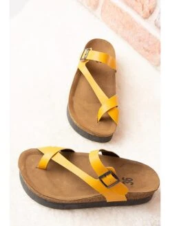 Teenslippers Mosterdgeel -Gstar Kleding Winkel gerois teenslippers mosterdgeel 3