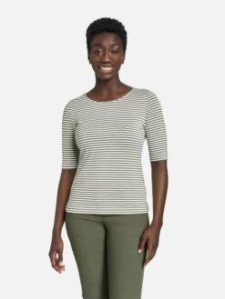 Gerry Weber Shirt Donkergroen/wit -Gstar Kleding Winkel gerry weber shirt donkergroen wit 2