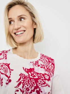 Gerry Weber Shirt Wit/roze -Gstar Kleding Winkel gerry weber shirt wit roze 1