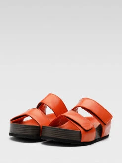 Leren Sleehakslippers Oranje -Gstar Kleding Winkel gino rossi leren sleehakslippers oranje 1