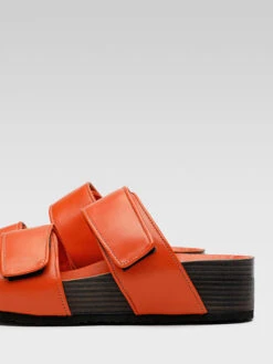 Leren Sleehakslippers Oranje -Gstar Kleding Winkel gino rossi leren sleehakslippers oranje 2