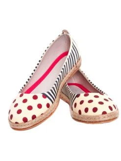 Ballerina's Crème/blauw/rood -Gstar Kleding Winkel goby ballerinas creme blauw rood 1