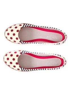 Ballerina's Crème/blauw/rood -Gstar Kleding Winkel goby ballerinas creme blauw rood 2