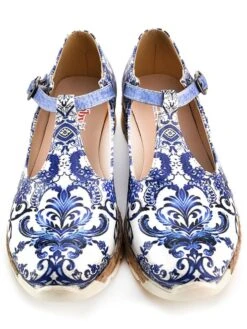 Ballerina's Met Bandje Wit/blauw -Gstar Kleding Winkel goby ballerinas met bandje wit blauw 1