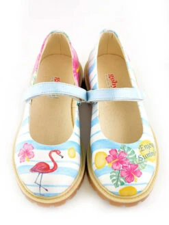 Ballerina's Wit/blauw/meerkleurig -Gstar Kleding Winkel goby ballerinas wit blauw meerkleurig 1