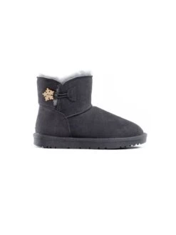 Leren Winterboots "Bientot" Grijs