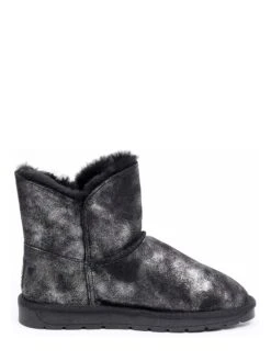 Leren Winterboots "Petula" Zwart/zilverkleurig -Gstar Kleding Winkel gooce leren winterboots petula zwart zilverkleurig 1