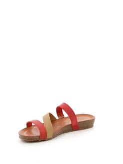 Leren Slippers Rood/beige -Gstar Kleding Winkel grunland leren slippers rood beige 4
