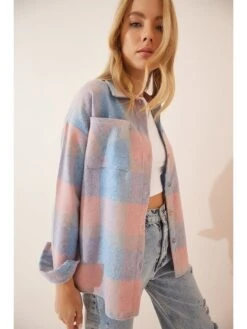 Blouse Lichtroze/lichtblauw