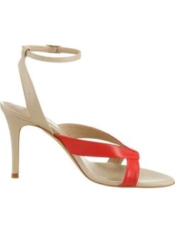 Heine Leren Haksandalen Beige/rood -Gstar Kleding Winkel heine leren haksandalen beige rood 1