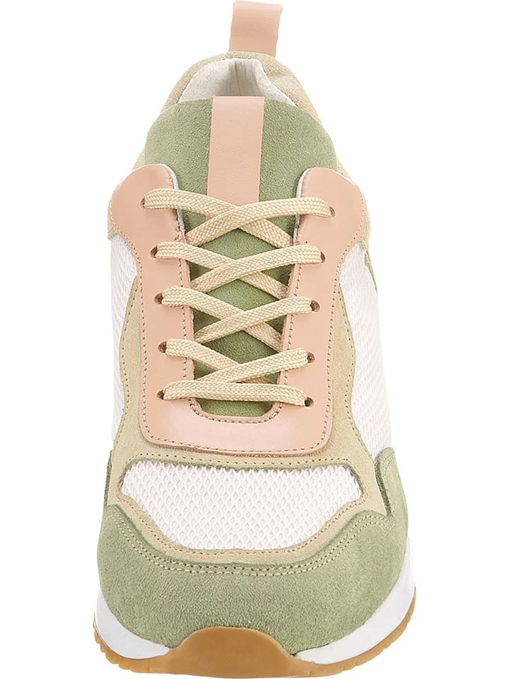 Heine Leren Sneakers Wit/mintgroen/roze 4 Heine Leren Sneakers Wit/mintgroen/roze - Afbeelding 2