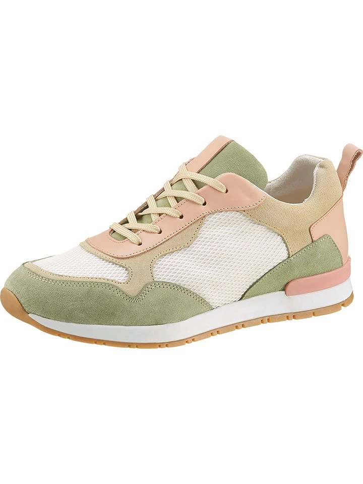Heine Leren Sneakers Wit/mintgroen/roze 3 Heine Leren Sneakers Wit/mintgroen/roze