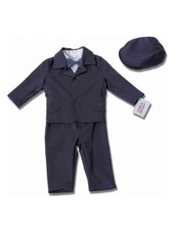 5-delige Doopoutfit "Elias" Wit/donkerblauw