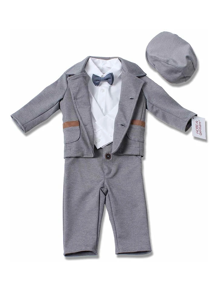5-delige Doopoutfit "Paul" Wit/grijs 3 5-delige Doopoutfit "Paul" Wit/grijs