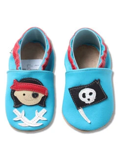 Leren Kruipschoenen "Piraat" Blauw