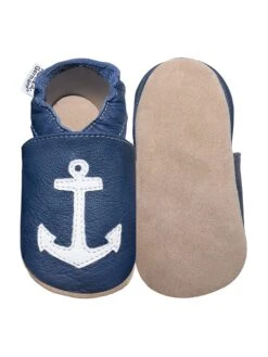 Leren Kruipschoentjes "Anker" Donkerblauw -Gstar Kleding Winkel hobea leren kruipschoentjes anker donkerblauw 1
